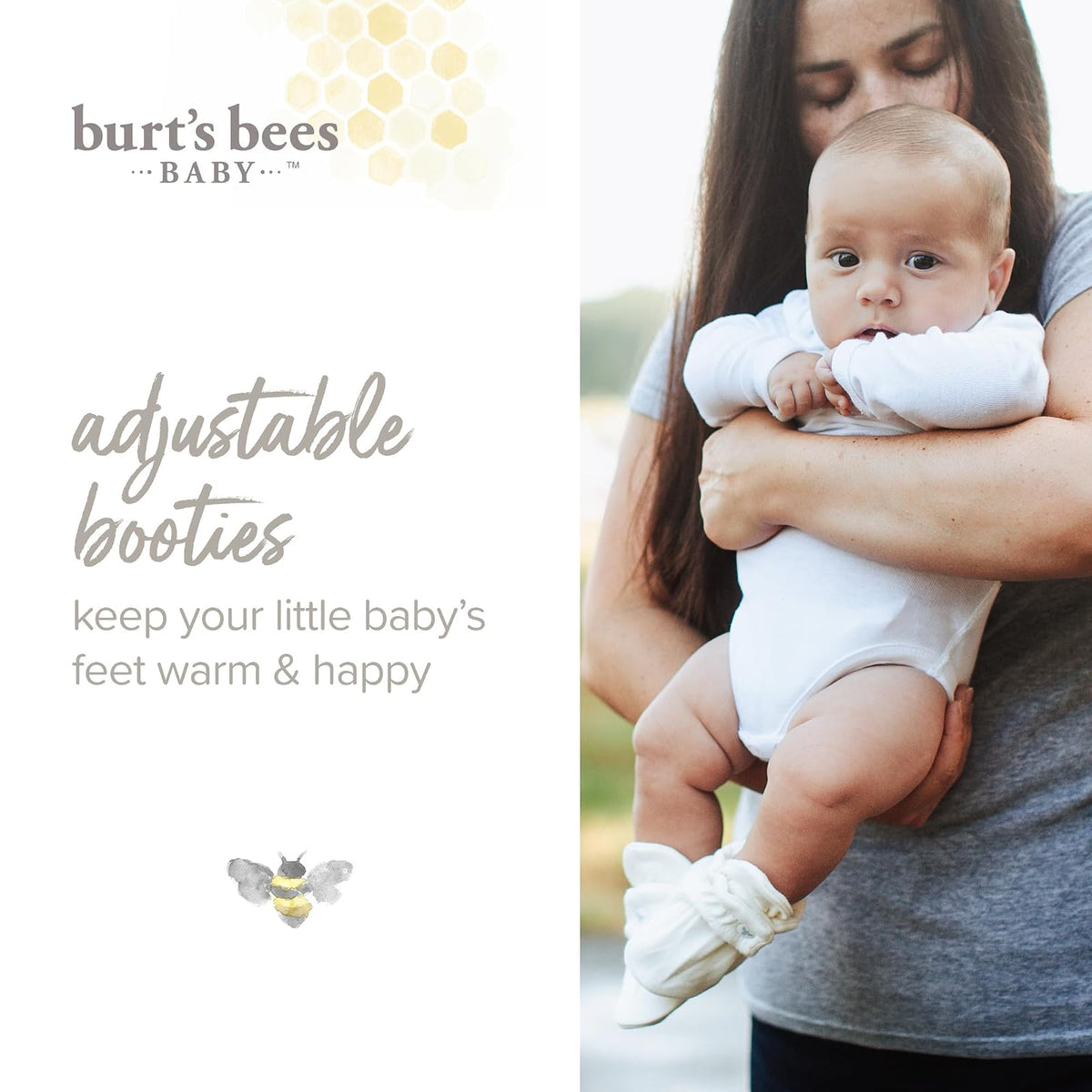 Burt's Bees Baby - Calcetín unisex de género neutro para edades de 0 a 9 meses