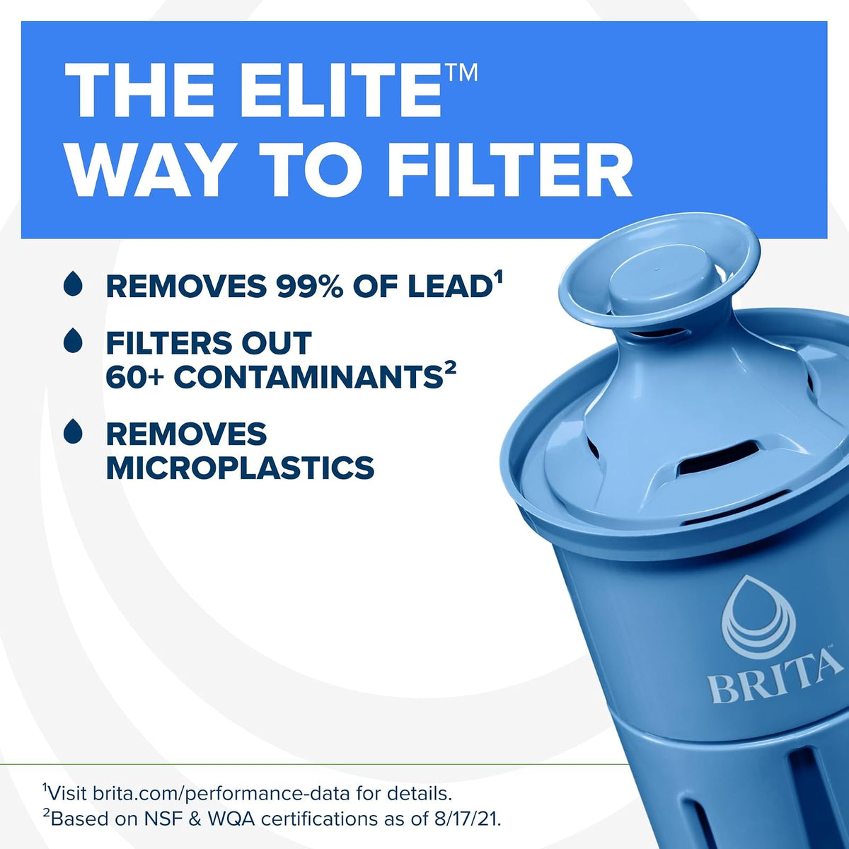 Brita Everyday Elite Jarra de Filtro de Agua | 10 tazas, negro, incluye 1 filtro, 99% plomo