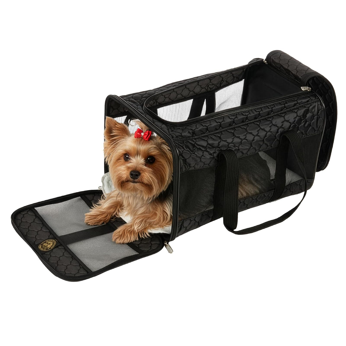 Sherpa Travel Transportín Original Deluxe para Mascotas - Large - Patrón de Cuadrícula Negra