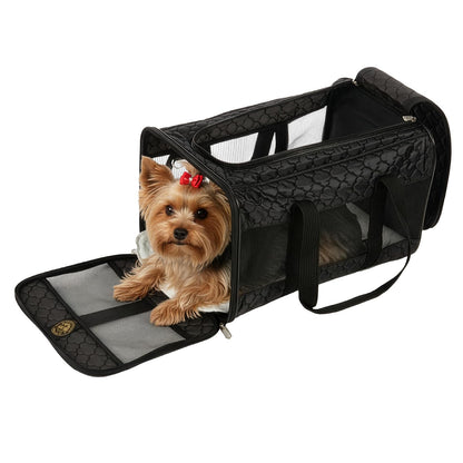 Sherpa Travel Transportín Original Deluxe para Mascotas - Large - Patrón de Cuadrícula Negra