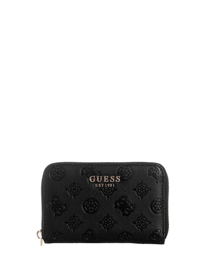 CARTERA GUESS ECO GEMMA SLG SMALL ZIP AROUND EN COLOR - Talla Única - Negro (black Logo)