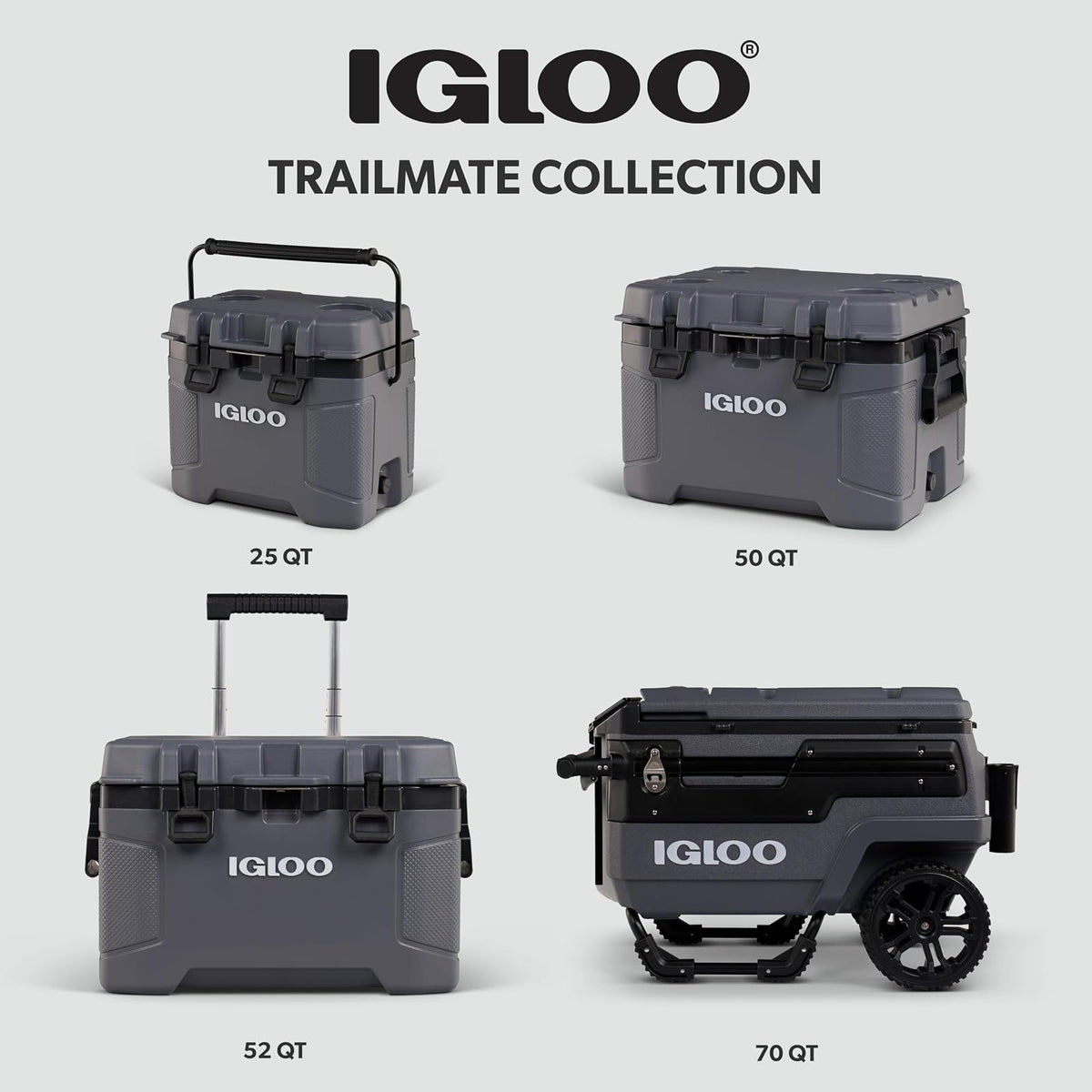 Igloo Trailmate - Enfriadores de ruedas de 52 cuartos