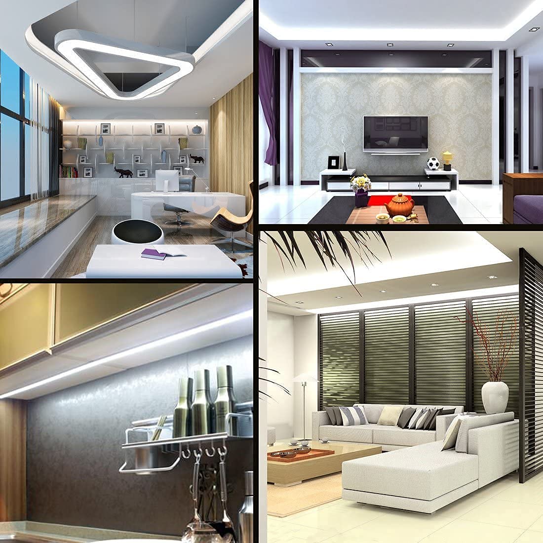 DOSYU Tira Neón Flex LED, 12V 16.4ft/5m Impermeable Flexible Cortable DIY 2835 Luces Led IP65 Decorativa para TV, Cuarto,Halloween, Fiesta de Navidad, con Adaptador(Blanco frio)