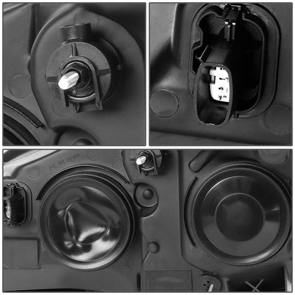 DNA Motoring HL-3D-FESC13-BK-CL1 Faros Delanteros Proyector con Barra LED DRL para Ford Escape 2013-2016, Negro