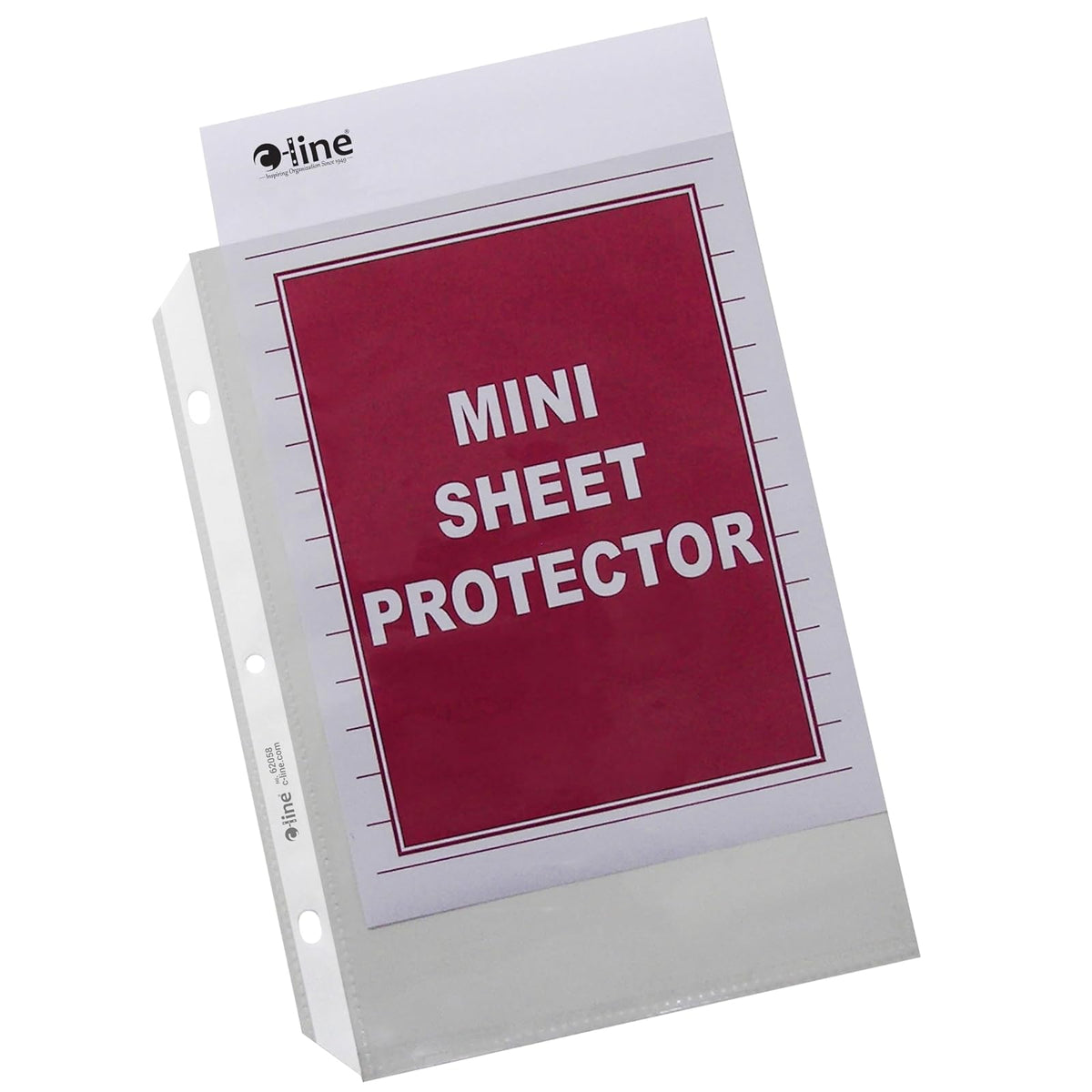 C-Line - Protector de hojas de polietileno de carga superior, transparente, tamaño mini, 21,6 x 14 cm, Transparente, Box of 50