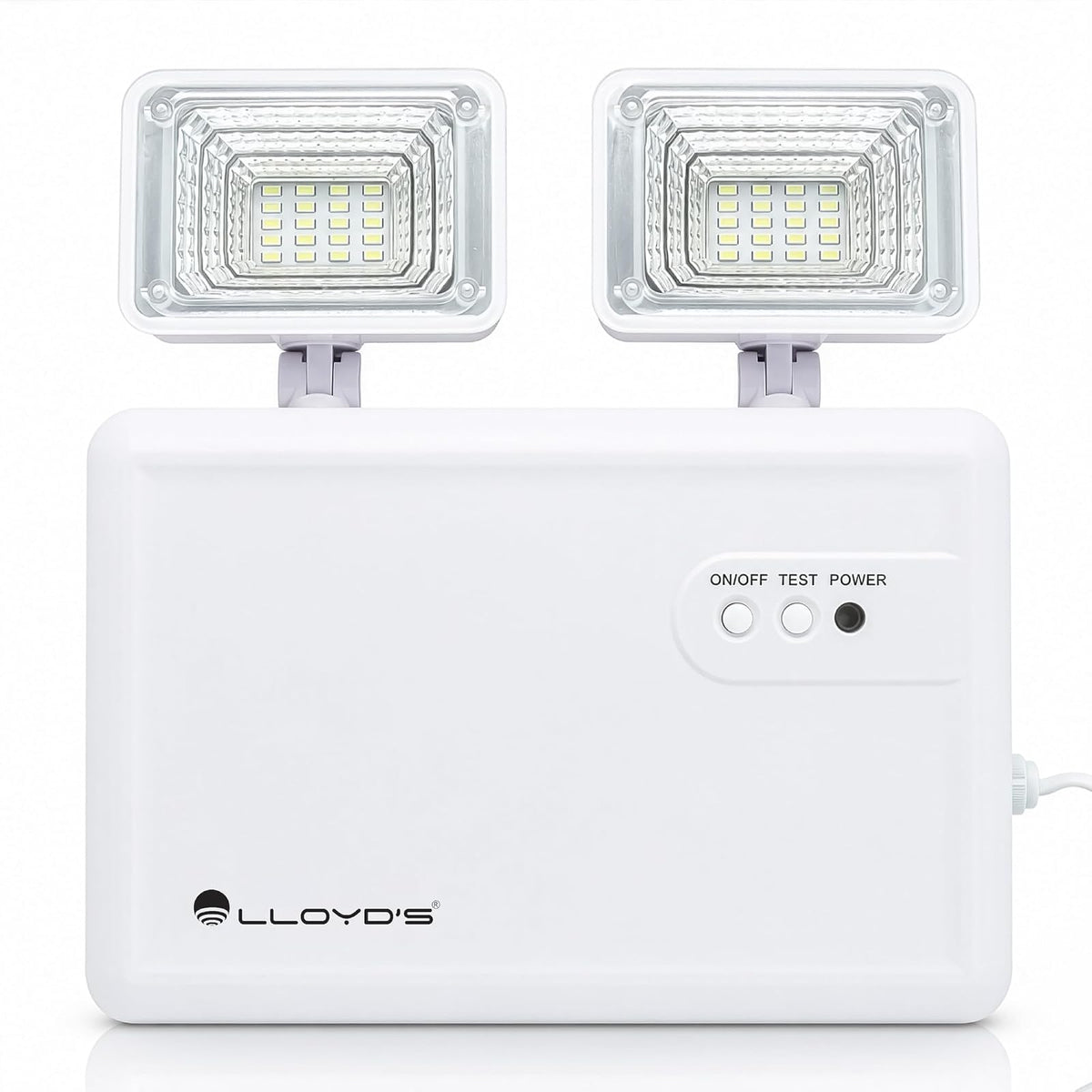 Lloyd's Lámpara de Emergencia 40 LED 1200 LM IP65 con 2 Reflectores | Hasta 5 horas de respaldo con encendido automático, batería recargable y reflectores orientables para mayor cobertura.