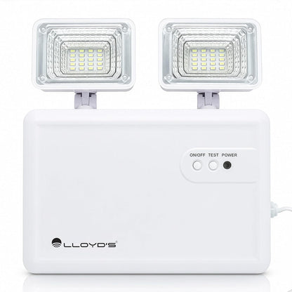 Lloyd's Lámpara de Emergencia 40 LED 1200 LM IP65 con 2 Reflectores | Hasta 5 horas de respaldo con encendido automático, batería recargable y reflectores orientables para mayor cobertura.