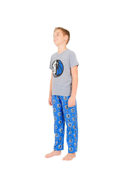 Ultra Game Youth NBA - Conjunto Oficial de 2 Piezas de Pijama y Playera - Dallas Mavericks - 10 - 12 - Color del equipo