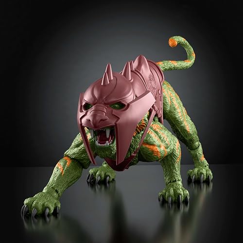 Masters of The Universe Figura de Acción Battle Cat 6+ Años | Escala 1:12, película 2026; tigre con armadura y silla removibles, ojos realistas