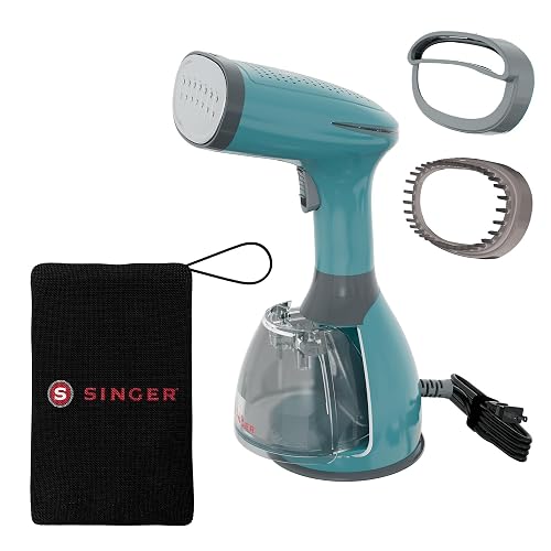 SINGER® Vaporizador Para Ropa Portátil Eliminador De Arrugas Tanque 280 ml | Potencia 1,500W, calienta en 20 segundos, tanque de 280 ml, elimina arrugas y desinfecta rápidamente tus prendas favoritas