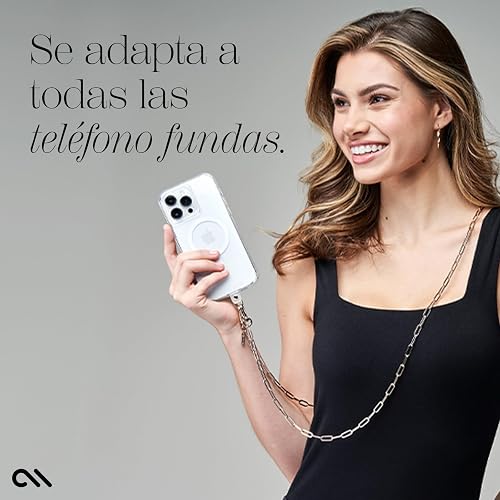Case-Mate - Correa cruzada para teléfono celular, correa para teléfono celular con manos libres, dije de teléfono, soporte para cadena de cuello para iPhone 14 Pro Max/ 13 Pro Max/ 12 Pro Max/ 11/S23, color dorado