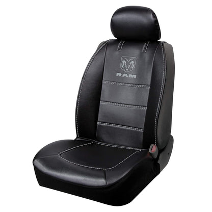 Plasticolor Funda de Asiento RAM 008628R25, 3 Piezas, Logo Gris, Negro, Ajuste Universal
