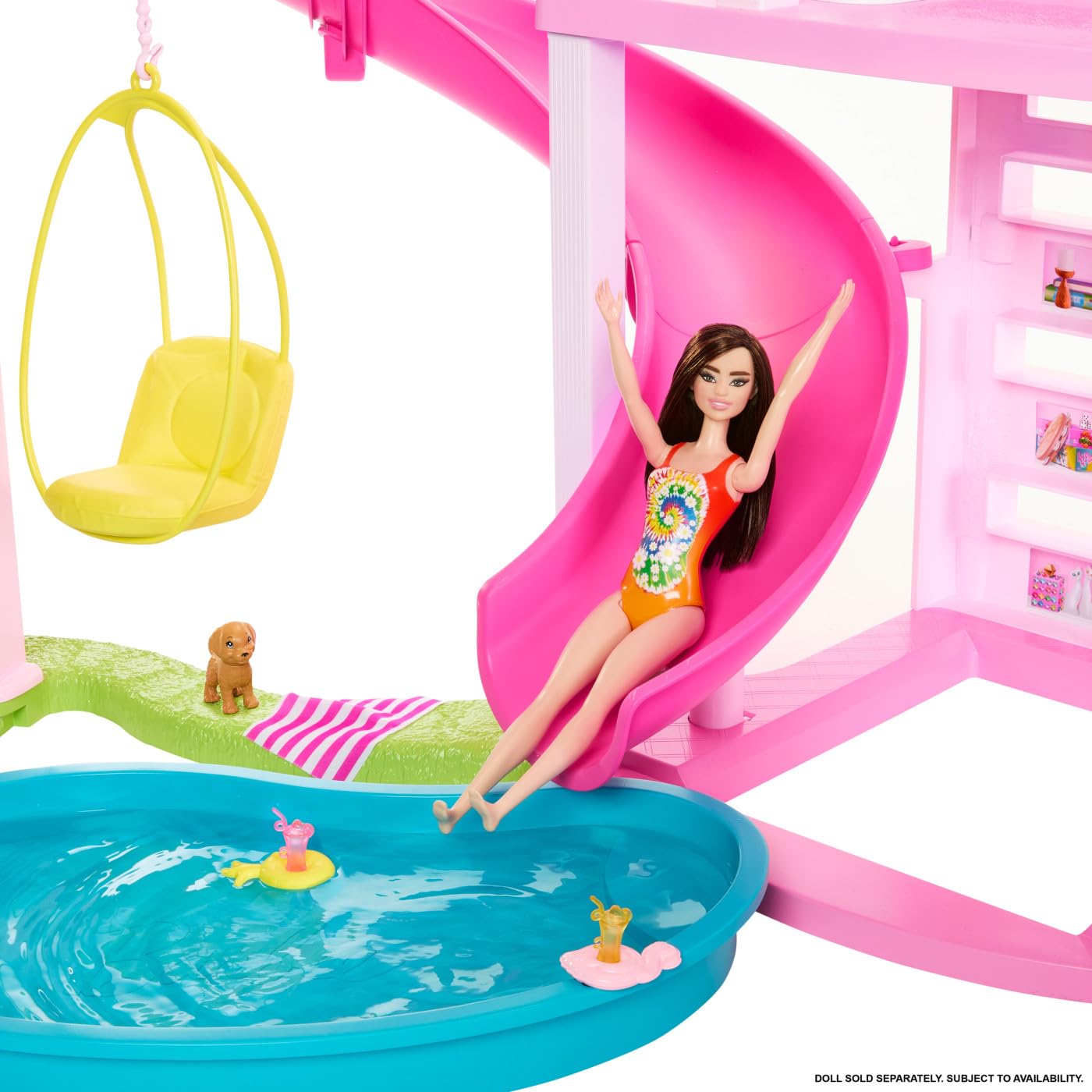 Barbie Casa de Muñecas Nueva Casa de los Sueños con Tobogán y Más de 75 Accesorios, para Niñas de 3 Años