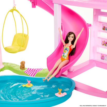 Barbie Casa de Muñecas Nueva Casa de los Sueños con Tobogán y Más de 75 Accesorios, para Niñas de 3 Años