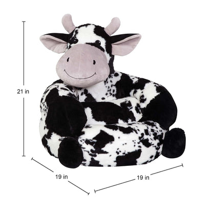 Trend Lab Cow - Silla de Felpa para niños, cómoda Silla de Descanso con Almohada para niños de 1 a 3 años, 21 x 19 x 19 Pulgadas, Alternativa de puf Suave