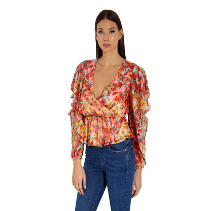 GUESS LS SASKIKA Drapy Top, Multicolor, S