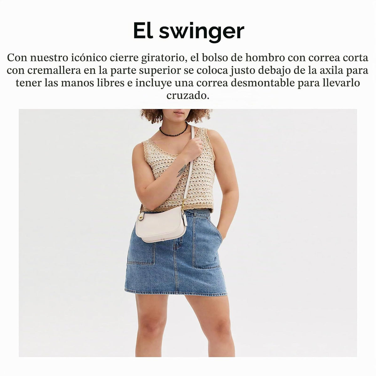 COACH The Coach Originals - Swinger de piel con diseño de globo Bandolera Mujer
