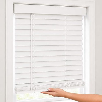 Chicology - Persianas De Madera Sintética Para El Hogar, Tratamientos De Ventana Y Sombras, Color Blanco Básico, 30 Pulgadas