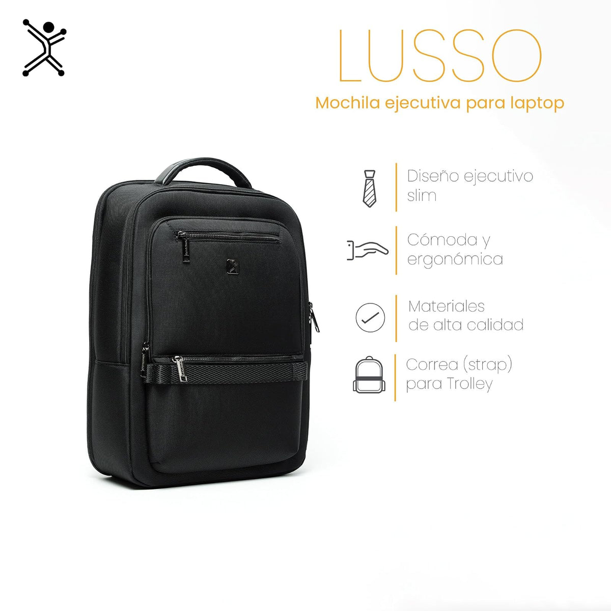 PERFECT CHOICE Mochila ejecutiva para laptop diseño Slim Lusso