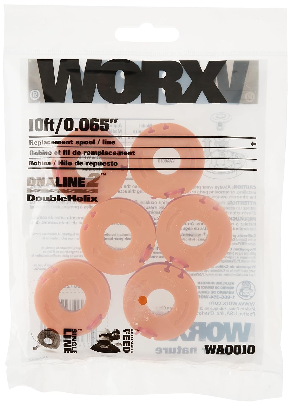 WORX WA0010 Juego de 6 Líneas de Repuesto para Cortadoras Eléctricas