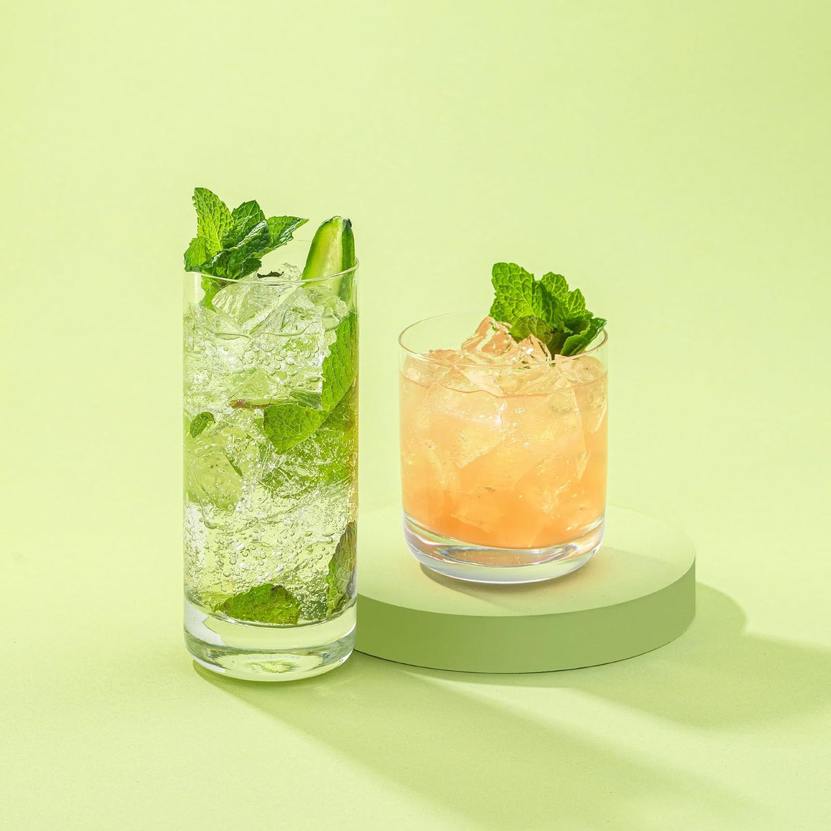 JoyJolt Faye - anteojos de bola de 13 onzas, juego de 6 piezas de vidrio alto Vasos de vidrio sin plomo. Juego de vasos de agua, tazas de vidrio Mojito, vidrio de bar Tom Collins y vaso de cóctel