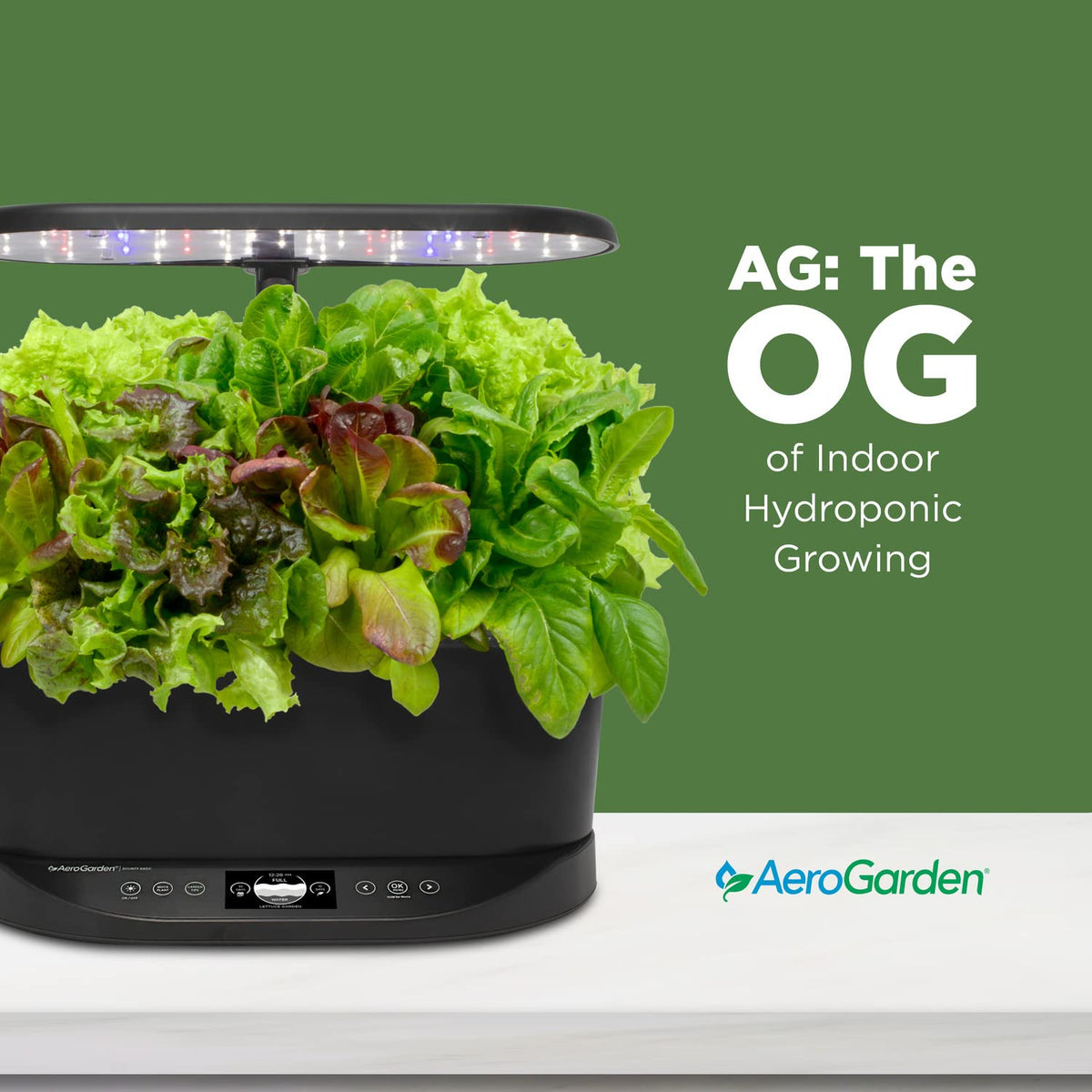 AeroGarden Bounty Basic - Jardín interior con luz LED de crecimiento, color negro