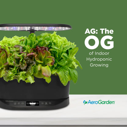 AeroGarden Bounty Basic - Jardín interior con luz LED de crecimiento, color negro