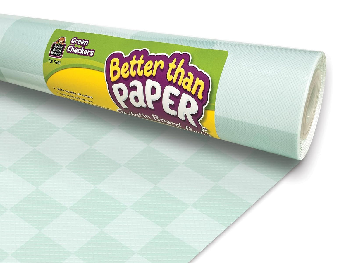 Teacher Created Resources Green Checkers Better Than Paper® - Rollo de tablero de anuncios (TCR77601)