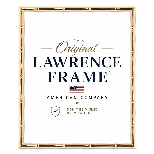 Lawrence Frames - Marco de Metal con diseño de bambú, 8 x 10 Pulgadas, Mate 5 x 7 Pulgadas, Dorado