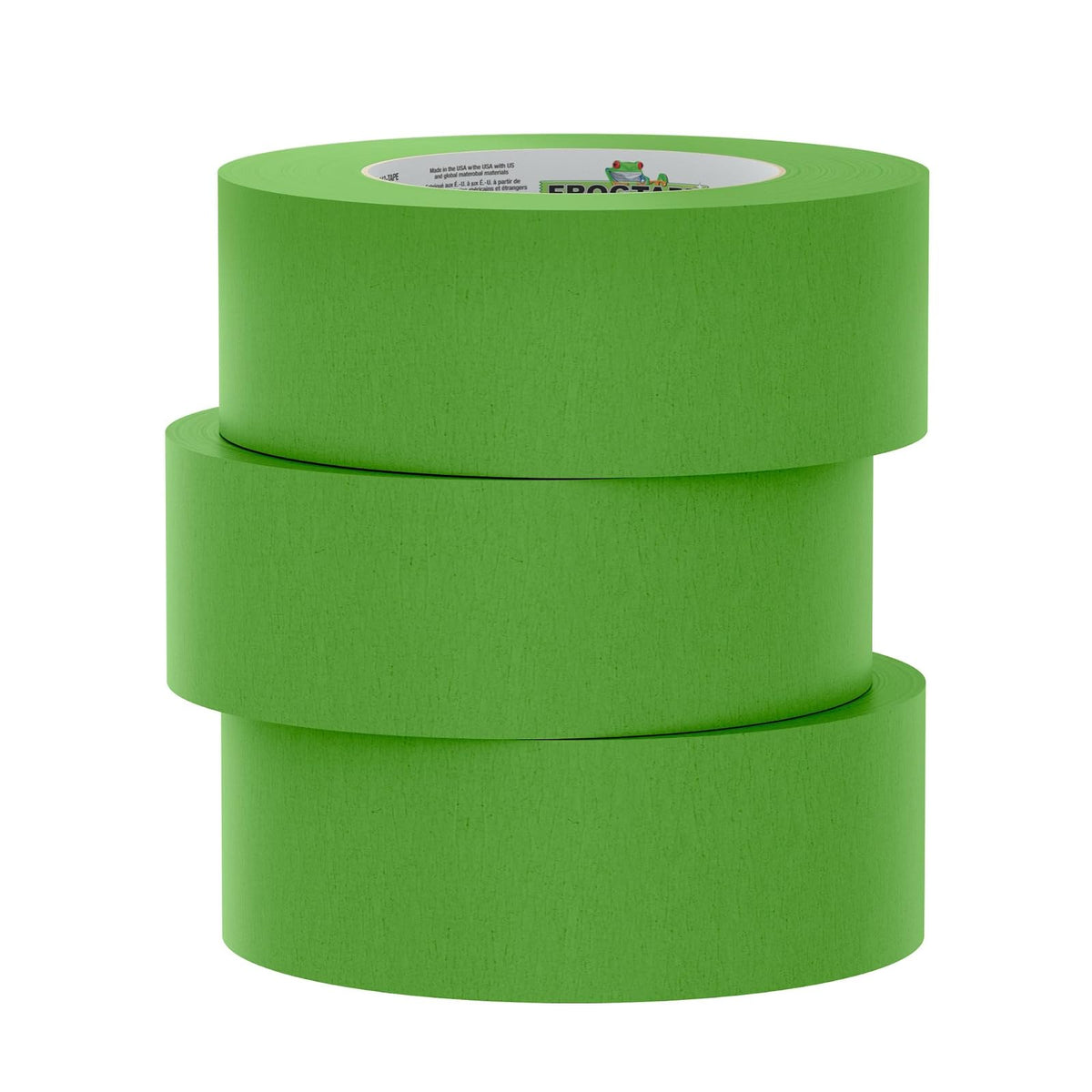 FrogTape - Cinta de pintores multisuperficies con bloque de pintura, 2 pulgadas de ancho (1.88 pulgadas 240661 x 60 yardas), adherencia media, verde, 3 rollos (240661)