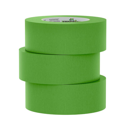 FrogTape - Cinta de pintores multisuperficies con bloque de pintura, 2 pulgadas de ancho (1.88 pulgadas 240661 x 60 yardas), adherencia media, verde, 3 rollos (240661)