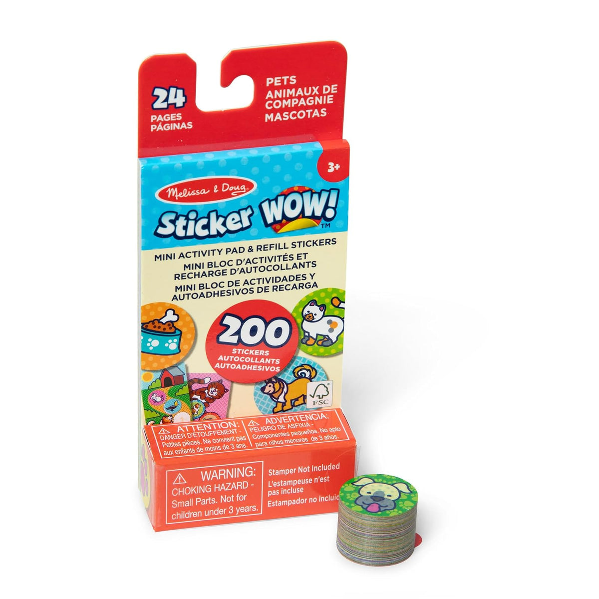 Melissa & Doug Sticker Wow! Mini Cuaderno de Recarga, Paquete de 4 - cartoon