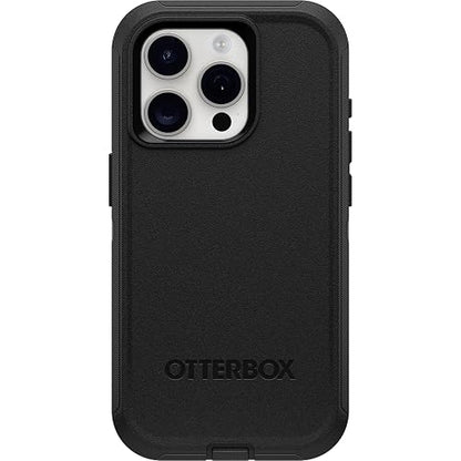 OtterBox - Funda para iPhone 15 Pro (Solamente) Defender Series, Color Negro, sin visualización, Resistente y Duradero, con protección de Puerto, Incluye Soporte de Clip de Funda