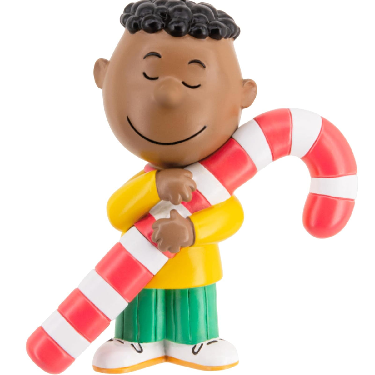 Hallmark Peanuts Franklin con Adorno navideño de bastón de Caramelo, Regalos para fanáticos de los Cacahuetes