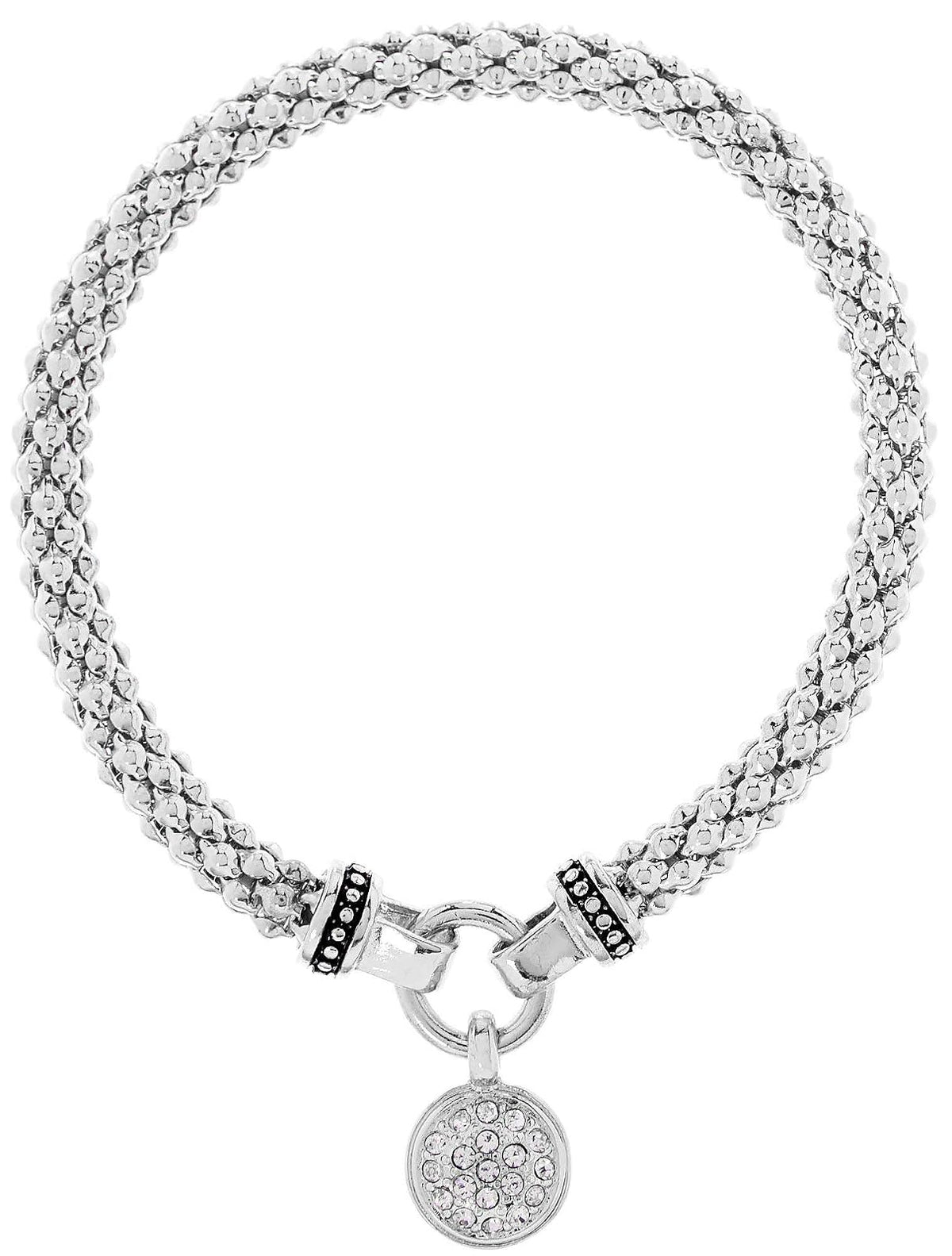 Nine West - Pulsera elástica para mujer con diseño de corazón pavé