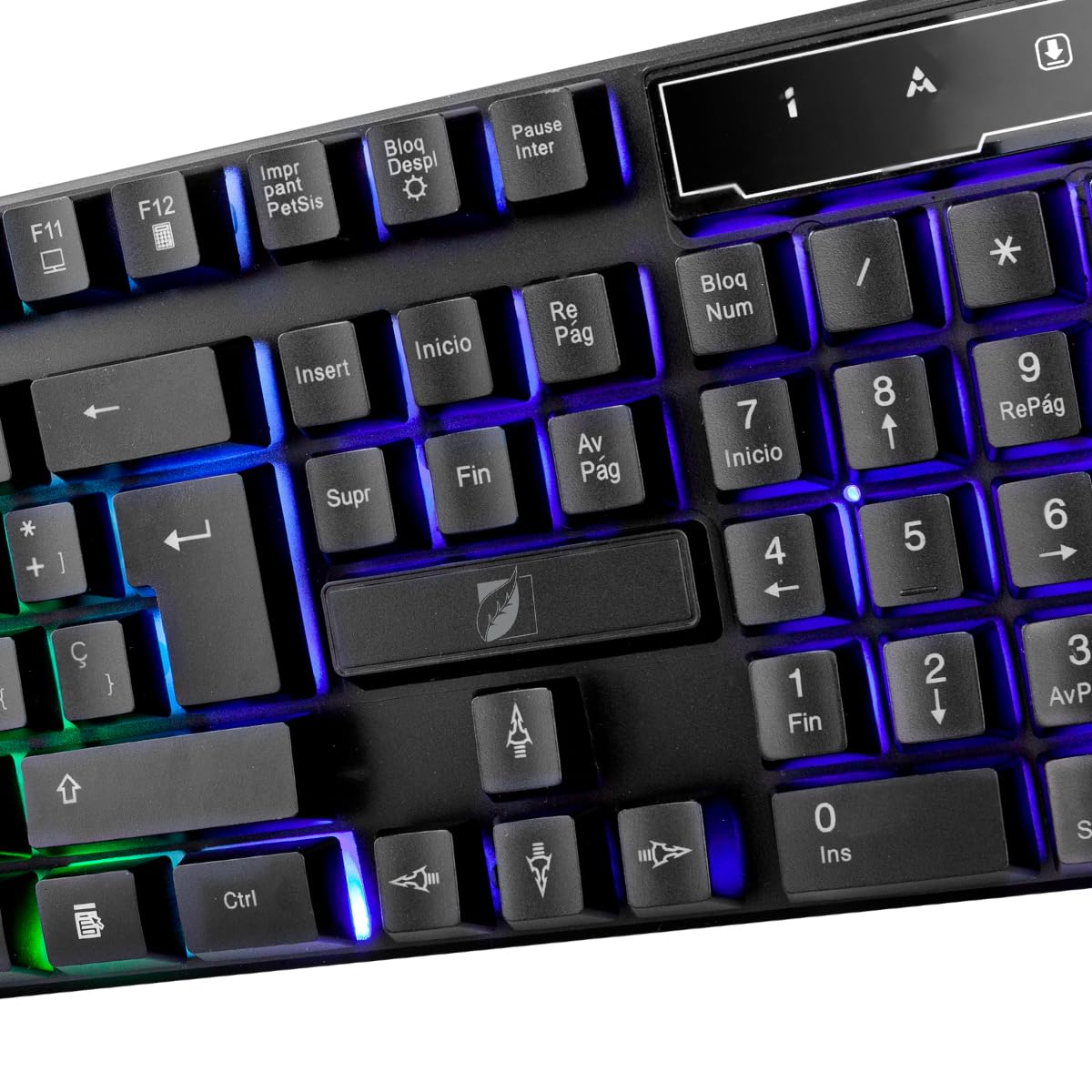 Green Leaf 18-8306 Kit Multimedia Teclado y Mouse Tipo Gamer Alambricos, Luz Led Colores, Negro