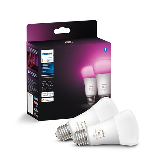 Philips Hue 2 Focos Inteligentes luz multicolor 10.5W