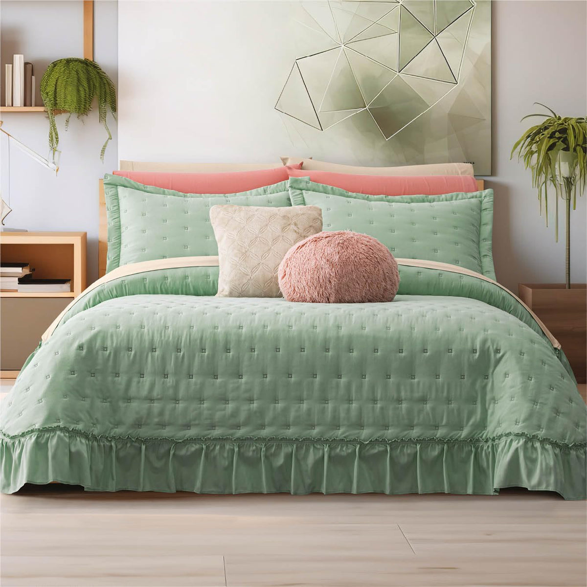 Colchas Concord Colcha Neo Pistache Matrimonial