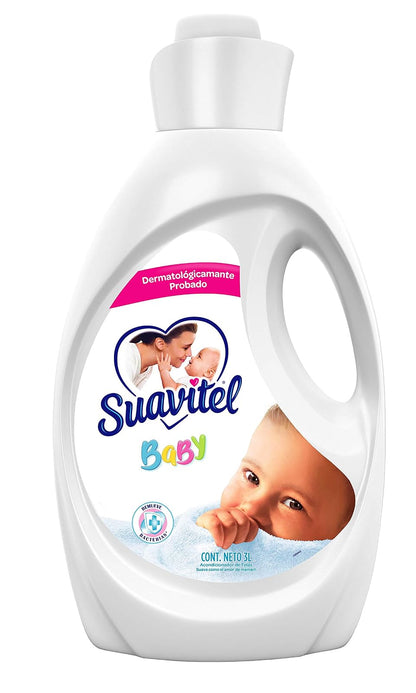 Suavitel Complete Suavizante de Telas Acqua 2.8 L + Suavizante de Ropa Cuidado Superior Bebé Antibacterial, 3 L
