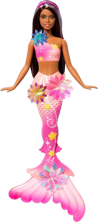 Barbie Fantasía Muñeca Sirena con Transformación de Flores - Multicolor (MU28258)