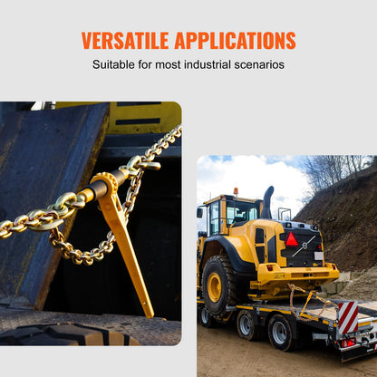 VEVOR - Kit de Cadena y Carpeta de 3/8"-1/2", Carpetas de Carga de carraca de 9000 Libras, límite de Carga de Trabajo, Cadenas G80 de 3/8" x 10' con Ganchos de Agarre, Carpetas de carraca y Cadenas