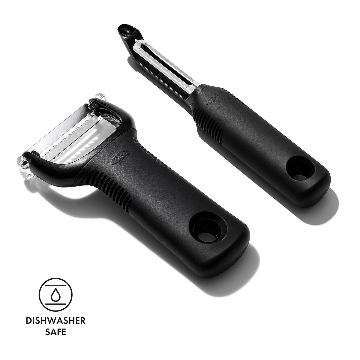 OXO Good Grips - Juego de peladores de 2 piezas, giratorio y juliana