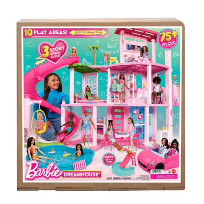 Barbie Casa de Muñecas Nueva Casa de los Sueños con Tobogán y Más de 75 Accesorios, para Niñas de 3 Años