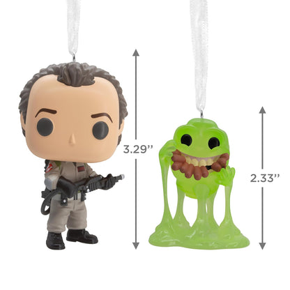 Hallmark Ghostbusters Peter Venkman & Slimer Funko Pop! Adornos de Navidad, Juego de 2, Regalos de Cultura Pop