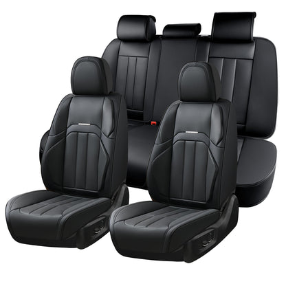 Coverado - Funda para Asiento de Automóvil, Funda para Asiento Delantero de Automóvil, Piel Premium, Ajuste Universal, Impermeable, cojín Antideslizante para la mayoría de los Automóviles, Color Rojo - Negro - - FullSet
