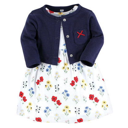 Hudson Baby Set de Vestido y Cárdigan para Niña - 3-6 Meses - Flor silvestre