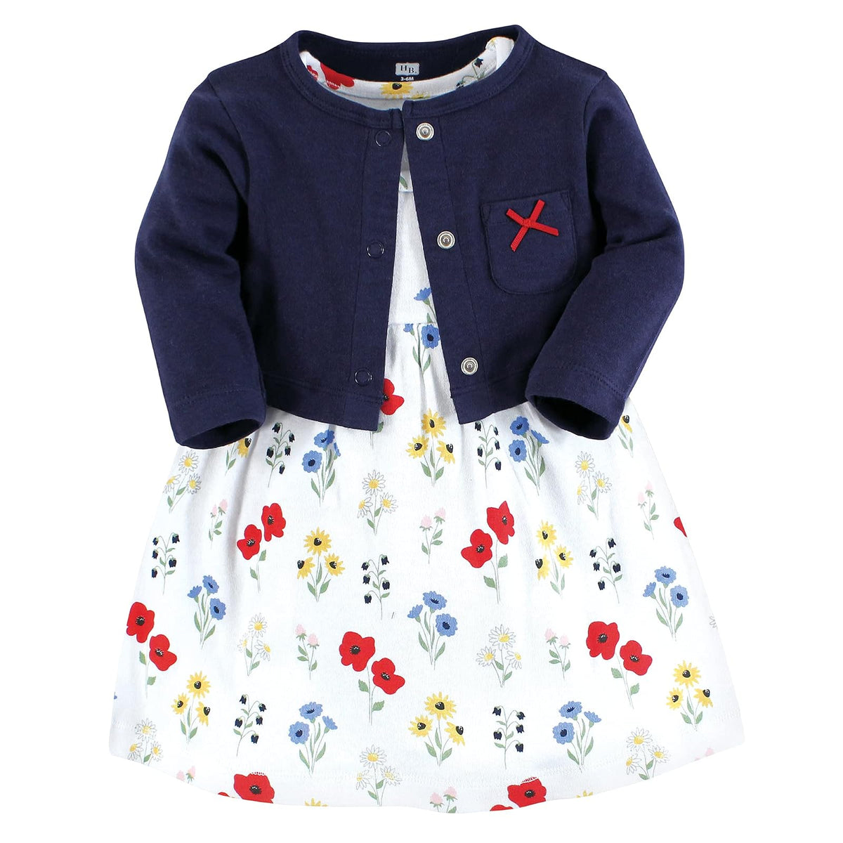 Hudson Baby Cotton Dress and Cardigan Set Vestido informal Bebé-Niñas