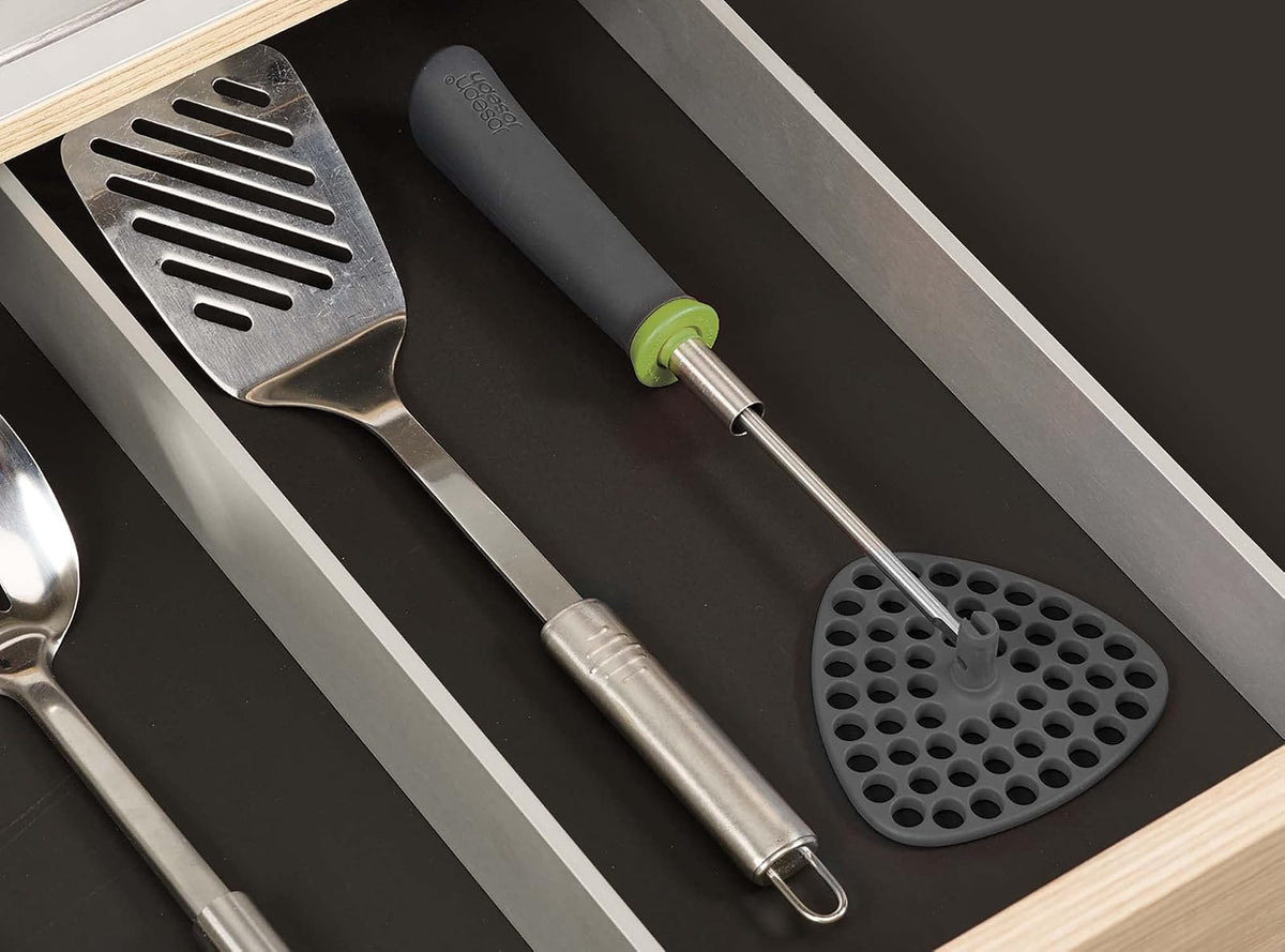 Joseph Joseph 10161 Delta Folding Potato Masher Stores Flat Space Saving Locking One-Size Gray/Green