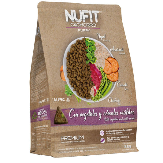 NUFIT Alimento Seco Cachorro Res y Pollo 8 kg