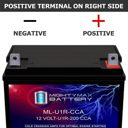 Mighty Max Battery ML-U1-CCA-XRP -12 voltios, 200 CCA, tuerca y tornillo (NB), batería recargable SLA AGM